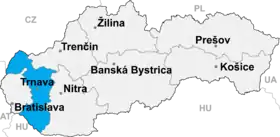 Localisation de Trnava