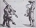 Figure con instrumenti musicali e boscarecci.
