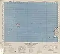 Carte de l'îlot Hua (nommée Hana-shima) et de ses environs (1944).
