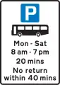 Aire de stationnement pour autobus aux horaires indiqués