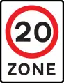 Zone de limitation de vitesse (en mph)