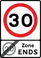 Changement de zone de limitation de vitesse