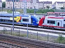 Rames SNCF et CFL à Metz.