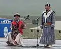 Shou rond sur une tente en Mongolie.