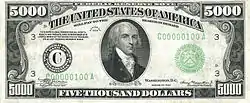 Avers d'un billet de 5000 dollars américains, type 1934