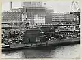 Les HMS Draken, Vargen, Nordkaparen et U8 en avril 1961.