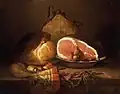 Nature morte au jambon, Újházy Ferenc&nbsp;(en) (1870).