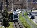 TL Bem 4/6 no&nbsp;201 sortant de la station de l'EPFL en direction de Lausanne-Flon.
