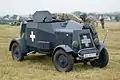 Le Kfz 13 durant une reconstitution de la bataille de Mława, 2012