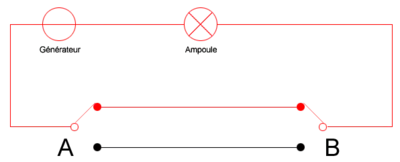 Schéma électrique d'un va-et-vient.