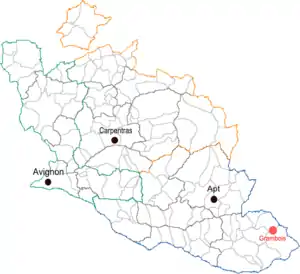 Grambois sur la carte du Vaucluse