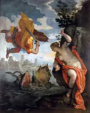 Le mythe de la libération d'Andromède par Perseo (tableau de Veronese) est récurrent dans les allégories alchimiques.