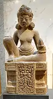 Divinité proche du Buddha du vihara de Đồng Dương. Fin IXe. H. 85&nbsp;cm. Museum Rietberg