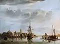 East Indiaman et heus au large de Dordrecht (Albert Cuyp, xviie siècle).