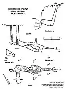 Topographie de la grotte de Vilina.