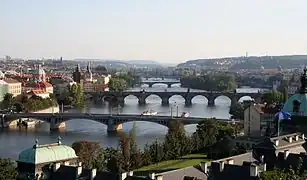 Les ponts sur la Vltava à Prague.
