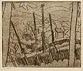 Walter Ophey : scierie, eau-forte, 1920-1923, 33,2&nbsp;×&nbsp;40,5&nbsp;cm