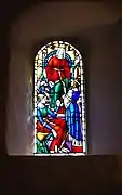 Vitrail montrant la reine Berthe (vitrail d'Ernst Linck (de), 1924).