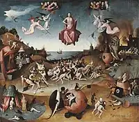 Atelier ou suiveur de Bosch, Le Jugement dernier, XVIe&nbsp;siècle, collection particulière.