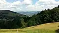 Vue sur la vallée de la Moselotte depuis le col de Xiard.