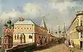 Rue Varvarka&nbsp;(ru) et Zariadié avec la résidence des Romanov au XIXe&nbsp;siècle.