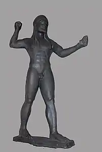 Zeus. Bronze. H. 71,8&nbsp;cm. Ugento (Pouilles) 530-520. Museo archeologico nazionale (Taranto)