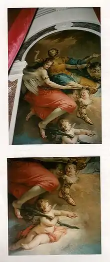 "Apothéose de saint Maurice", huile sur toile, 262 × 123 cm, de Francesco Zugno (1709-1787), Venise, sacristie de l'église San Maurizio, vers 1761.