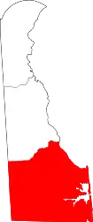 Localisation de Comté de Sussex(en) Sussex County