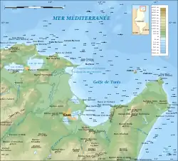 Carte du golfe de Tunis.