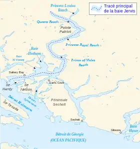 Péninsule Sechelt (au centre)