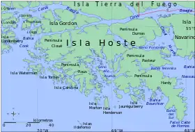 L'île Gordon, au nord-ouest du l'île Hoste