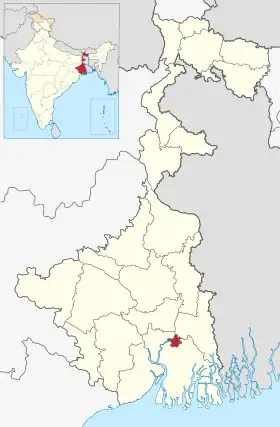 Localisation de District urbain de Calcutta কলকাতা জেলা