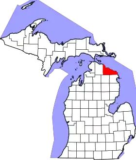 Localisation de Comté de Presque Isle(en) Presque Isle County