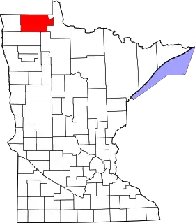 Localisation de Comté de Roseau(Roseau County)