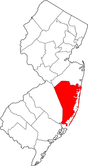 Localisation de Comté d'Ocean(Ocean County)