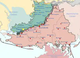 Localisation de Oblast de Kherson