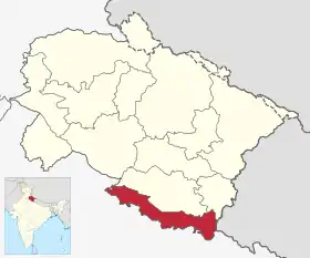 Localisation de District d'Udham Singh Nagar