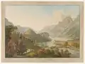 Vue générale de Goldswil (gravure ancienne).