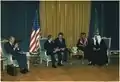 Le roi Khaled ben Abdelaziz Al Saoud, le prince Fahd et Jimmy Carter en janvier 1978.